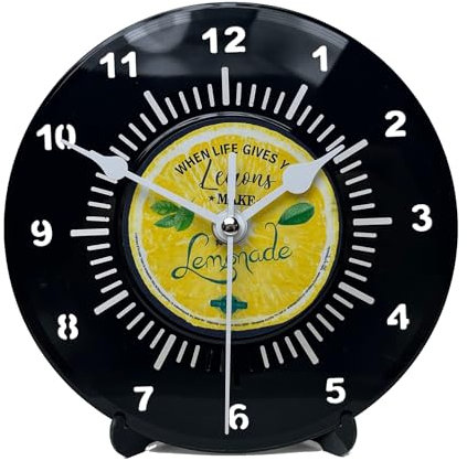 Limonade Vinyl Tischuhr aus Einer echten Schallplatte