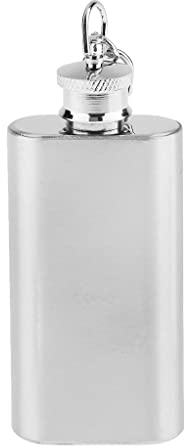Leisurealeaneag Petaca pequeña de bolsillo Flagon de acero inoxidable para licor, 50 ml, color plateado
