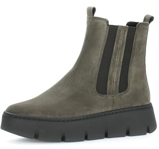 Gabor Damen Chelsea Boots, Frauen Stiefeletten,Best Fitting,halbstiefel,Kurzstiefel,uebergangsschuhe,uebergangsstiefel,flach,Oliv,42 EU / 8 UK