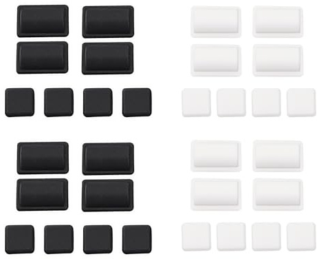 ECSiNG Lot de 4 cache-vis en caoutchouc compatibles avec Wii 6 x 6 mm/11 x 7 mm, blanc et noir