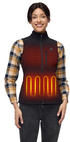 ORORO Women's Heated Softshell Gilet with Power Bank, Lightweight Soft Shell Heated Vest Women (Black,S)