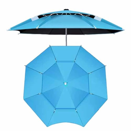 Parasol De Pêche en Plein Air Résistant Au Vent Parasol De Plage De 260 Cm Pare-Soleil/Protection UV Parasol De Jardin pour Cour Cafés Terrasse Patio(Bleu,2.0M/6.5FT)