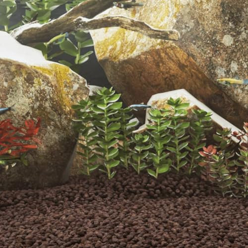 Homgoday Volcanic Rocks 25 kg Red 5-8 mm, Aquarium Decoration Stone,Volcanic Rock Fish Tank Landscaping Rock, Pond Fish Tank Filters, Gas Grills Stones For BBQ, Essential Oil Diffuser Stone