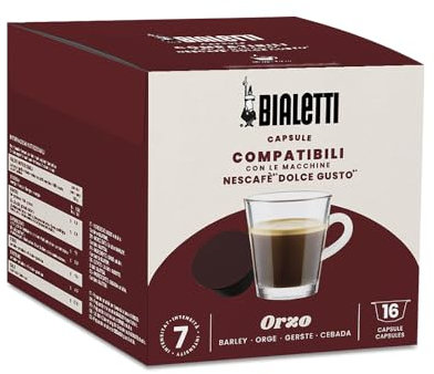 Bialetti Café Cápsulas compatibles con Dolce Gusto® - Café de cebada - 16 Cápsulas