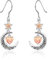 Qings Orecchini Luna con Pendenti Novembre Citrino Argento 925 Orecchini Stella e Luna crescente Celtica con Pietra di Nascita di Cuore per Donne