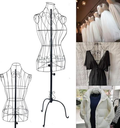 YIJIEHH Schaufensterpuppe, Metall Schneiderpuppe für Kleidung, Vintage Kleiderpuppe - als Weibliche Schaufensterpuppe oder Kleiderständer