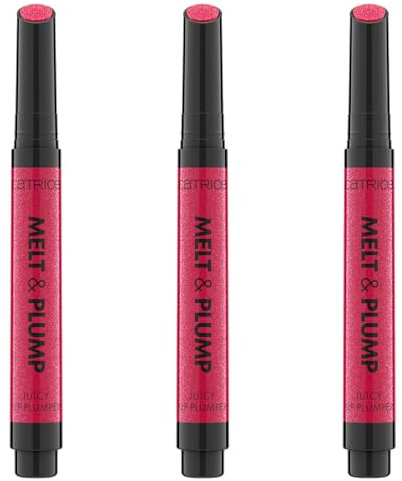 Catrice Melt & Plump Juicy Lip Plumper, Lippenbalsam, Nr. 050, Rot, feuchtigkeitsspendend, volumengebend, vegan, ohne Konservierungsstoffe, ohne Parabene, ohne Mikroplastikpartikel, 3er Pack (3x1.8g)