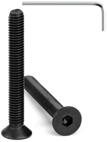 Tunejoy Viti a Testa Svasata M5 x 40 mm Nero Vite a Brugola Bulloni in Acciaio Inox A2 V2A Viti a Testa Piatta Norma DIN 7991 con Chiavi a Esagono Filettatura Completa 20 pezzi