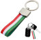 Aisikoo Schlüsselanhänger Flagge Italia, Italienische Flagge Schlüsselanhänger aus Elastischem Leinen und Metallring, Mode Streifen Schlüsselanhänger, Auto Schlüsselanhänger für Männer und Frauen