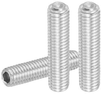 PATIKIL 10 Pcs Hex Socket Grub Screw, M8x40mm Flat Point Grub Bolt 304 Stainless Steel Head Socket Set Screws for Door Handles Light Fixture Repair