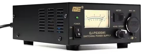 SUZLAZYR Fuente de alimentación de Banco de 13,8 V y 30 A, Fuente de alimentación conmutada para radioaficionados, Medidor analógico Retro con luz de Fondo, Control de compensación de Ruido