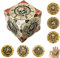 2025 - Set di dadi DND, dadi in metallo 7 in 1 con rilievo 3D, Dungeons and Dragons, dadi poliedrici di gioco di ruolo, accessori per tablet RPG Fantasy D&D (bronzo)