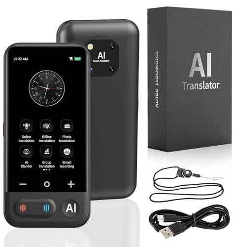 Sprachübersetzer Gerät, Translator Sofortübersetzer kein WLAN, ChatGpt AI Übersetzungsgerät mit Sprachausgabe (Z16-03)