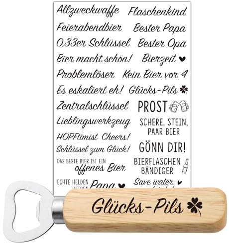 24 Rub On Sticker für Flaschenöffner Holz Rohling Sprüche Aufkleber Bierflaschenöffner Sticker Rub Ons Folie Bier Öffner Getränke Personalisiert Bottle Opener Transferfolie DIY Bierliebhaber Geschenk