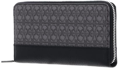 Coccinelle Leder Geldbörse Coated Monogram Zip Around Wallet Multi Noir/Noir schwarz