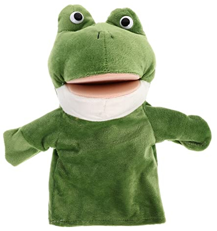 FUNOMOCYA Handpuppe Frosch mit Offenem Mund Weiches Bequemes Material Interaktives Storytelling für Kleinkinder Fördert Kreativität und Feinmotorik für Eltern Junge Mädchen Spiel