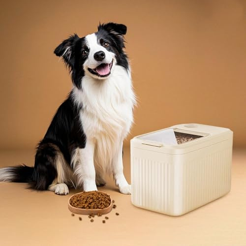 Contenedor de almacenamiento de alimentos para mascotas, capacidad de 7-9 kg, contenedor hermético a prueba de insectos con cierre abatible, apto para granero, garaje, hogar, dispensador de alimentos