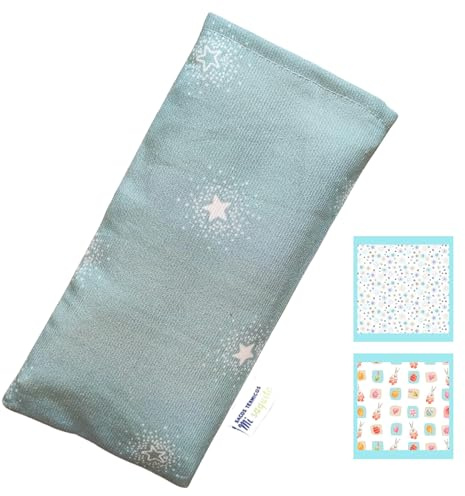 Termisk fröpåse för spädbarn, 20 x 10 cm med tvättbart överdrag, anti-kolikpåse för mikrovågsugn, termisk väska med vete och lavendelfrön för nyfödda – lindring av kolik för spädbarn (grön)