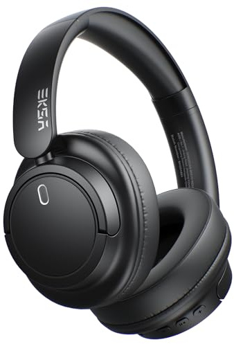 EKSA kabellose Over-Ear-Kopfhörer, Bluetooth-Kopfhörer mit Mikrofon, Hi-Res-Audio, 90 Stunden Spielzeit, 6 EQ-Modi, leicht, faltbar, Bluetooth-Headset für PC/Handy/Zuhause/Reisen/Büro