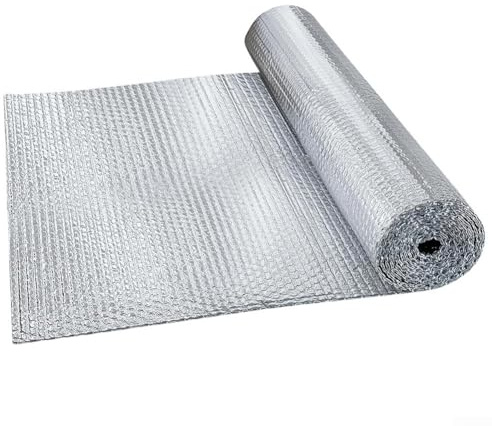Film d'isolation thermique double couche en aluminium pour fenêtres, camping-cars, toits et portes de garage - 3 m × 0,6 m × 5 m, 3 mm d'épaisseur (5 x 0,6 m)