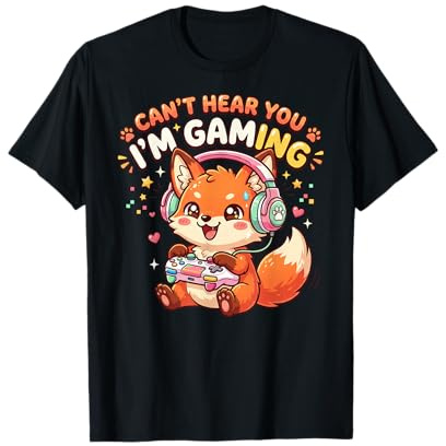 Red Foxs Gaming Can't Hear You I'm Gaming Fox T-Shirt
