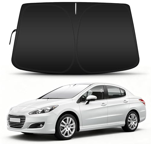 D-Lumina Parasol Coche Delantero para Accesorios Peugeot 308 (2008–2015), Parasol para Parabrisas Delantero, Protector de Parabrisas de Coche contra los Rayos UV, Plegable y Portátil