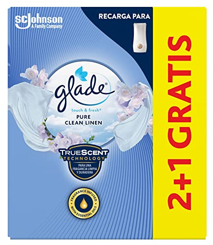 GLADE Un Toque Fragancia Frescor de Ropa. Elimina los malos olores, Hasta 10 veces más frescor - 3 Recambios de 10ml