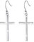 Flyow Ohrringe Silber 925 Religiöse Klassische Kreuz Ohrringe Baumeln Lassen Damen Mädchen Hypoallergen Draht Angelhaken, Geschenk für Damen