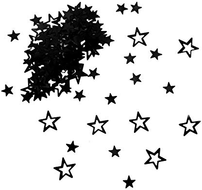 Oblique Unique® Konfetti Sterne Tisch Deko mit Spiegeleffekt für Hochzeit Geburtstag Party Jubiläum Weihnachten Dekoration Basteln über 300 STK. Schwarz Gold Silber Roségold - wählbar (Schwarz)