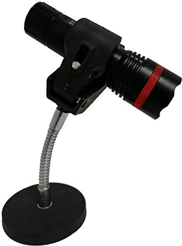 Support magnétique pour lampe de poche – Base magnétique puissante – Avec support flexible réglable – Peut contenir des diamètres de 1,5 cm à 4,1 cm – Pas de lampe de poche