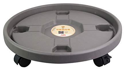 Caddy De Planta Engrosada Sobre Ruedas, Maceta De Platos Plásticos Para Flor Pesada, Plantas Móviles Soporte Paleta, Soporte De Maceta Con 3 Ruedas De Ruedas, Bandeja De Goteo De Planta Redonda
