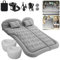 ISWEES SUV Luftmatratze Auto Camping Reisebett, Verdickte Aufblasbare Matratze mit Zwei Luftkissen und Auto Luftpumpe, Beflockung & PVC Oberfläche, Camping Isomatte (Grau)