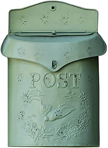 BOOMLATU Wall Mailbox Metal Mailbox Country House Post Newspaper Bird Motif Letterbox System Colored Letterbox Lockable with Flap