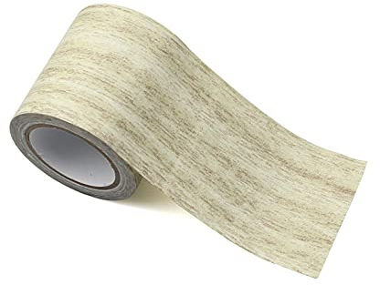 burkfeeg Boden Holzoptik Klebeband Realistische Holzmaserung Reparatur für Laminat Möbel Reparatur Klebeband für Tür, Tisch-Hellgraue Holzmaserung