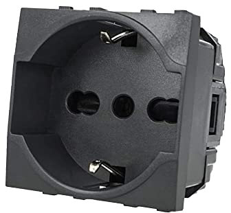 SALPIE Toma Schuko compatible con Bticino Living Bipasso 2P + T: 10/16 A