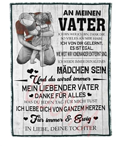 UOOYAA Kuscheldecke Flauschige Personalisierte Decke Geschenke,Decke an Meine Papa von Tochter Super Weiche, Luftpost Decke Positiv Ermutigen Sie Ihre Papa zur Liebe Geeignet für Sofa Reisen