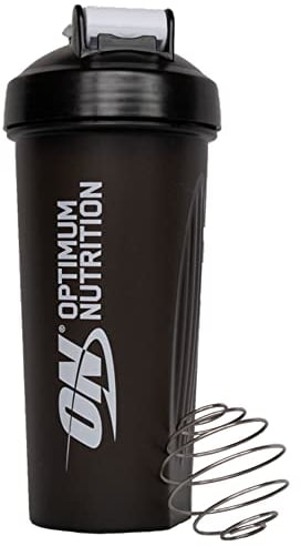 Optimum Nutrition Shaker with Stainless Steel Mixing Ball, BPA- and DEHP-free, Dishwasher Safe, For Protein Powder, Workout Supplements and Meal Replacement Shakes, Black, 600 ml