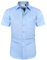 J.VER Men's Short Sleeve Dress Shirt Regular Fit Casual Formal Shirt Button Down Wedding Business Work Office Stretch Non Iron Blue L