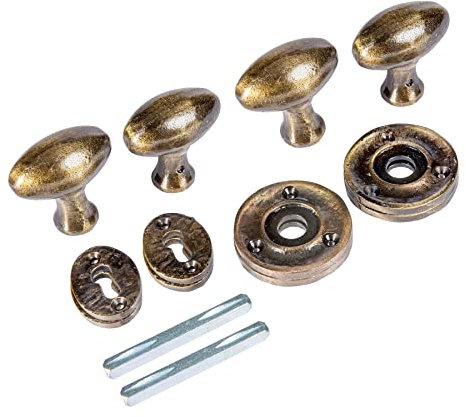 Hammer and Tongs - Oval Rim & Mortice Door Knob - W60mm - Brass - Pack of 2