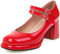Lizoleor Donna Punta Rotonda Mary Jane Vernice con Cinturino alla Caviglia Tacco A Blocco Plateau Pump Moda Largo Fit Festa Eleganti Bridesmaid Scarpe Rosso Numero 37 EU/38Cn