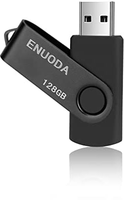 ENUODA Chiavetta USB 128GB Pen Drive USB 2.0 Metallo Memoria USB con Luce LED per PC, Laptop, TV (Nero)