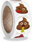 BIIDY 500 Stück lustige Kot-Emoji-Aufkleber, selbstklebend, rund, für Erwachsene und Kinder