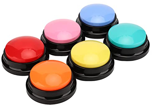 CCYLEZ 6-Teiliges Pet Recording Talking Button Set, Hunde-Kommunikations-Buzzer Mit 30 Sekunden für Katzen und Haustiere