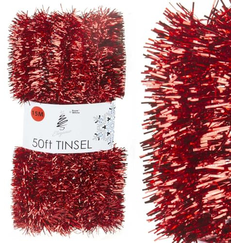 VFM - Christmas Tinsel Decorations for Christmas Tree (Red)