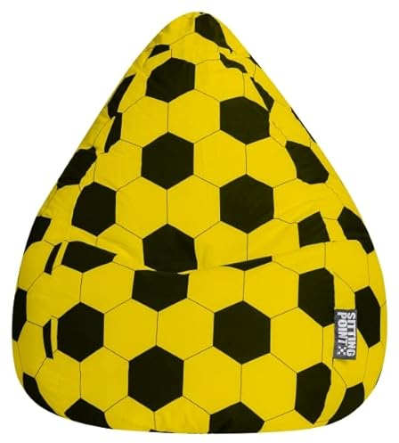 Sitting Point Sitzsack Fußball FANKURVE XL in gelb-schwarz, ca. 220L