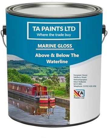 T A Paints Ltd Marine Boat Barge Primer Undercoat Anti Corrosive Universal PU Enamel Primer Wood Metal Ply Timber Above & Below Waterline Narrowboat 2.5 Litre Grey