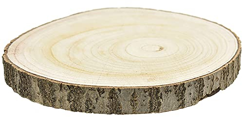 BAKAJI Centrotavola di Legno Ceppo Base Dischi Tronco per Decorazione Natalizia Legno Naturale Addobbo Decorazione Tavola Vassoio da Portata Circolare Design Minimal Arredamento Vintage Diametro 20CM