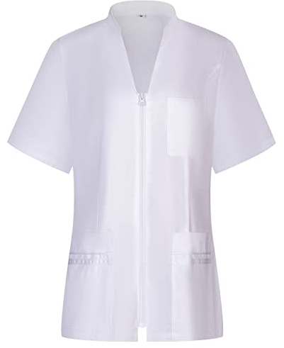 MISEMIYA - Camici Sanitari Donna - Giacche Uniformi sanitarie - Abbigliamento da Lavoro e divise712 - Medium, Bianco