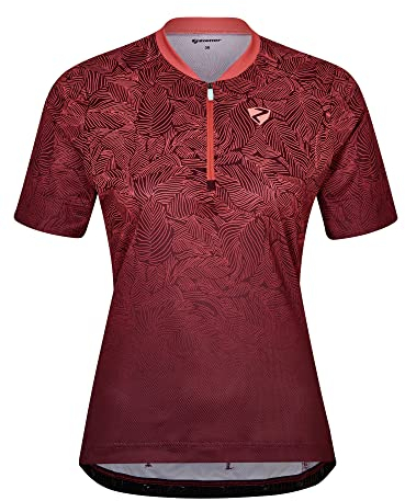 Ziener Damen Nagoya Fahrradtrikot/Radtrikot - Mountainbike|Rennrad - atmungsaktiv,schnelltrocknend,elastisch,Kurzarm, Velvet red, 40