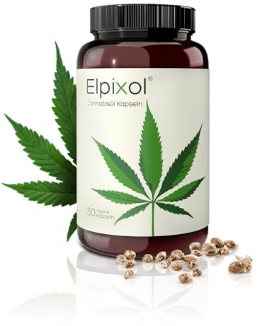 Elpixol® Hanföl Kapseln 30 Stück - Cannabisöl mit Omega 3-6-9 | 100% natives Hanfsamenöl, kaltgepresst, mit 500 mg Cannabis Öl pro Kapsel - laborgeprüft, vegan und ohne Gentechnik
